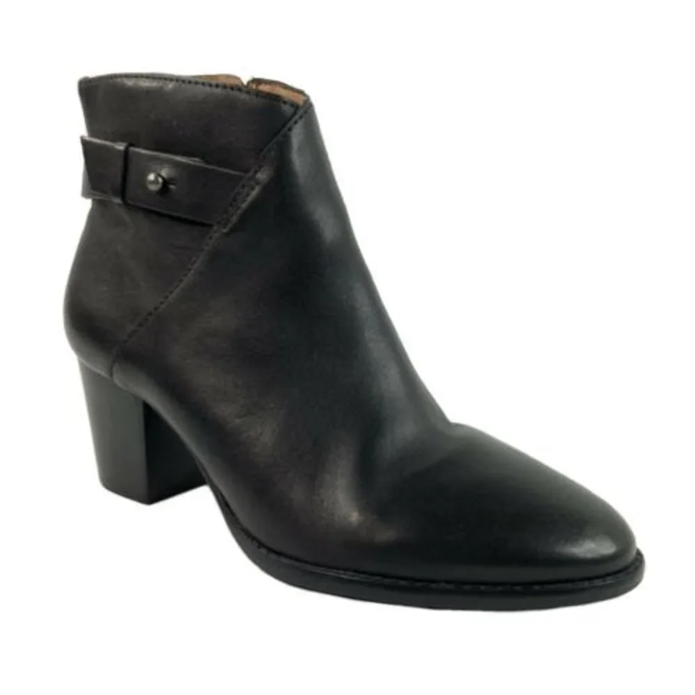 Madewell Leather Block Heel Ankle Bootie Brazil 8